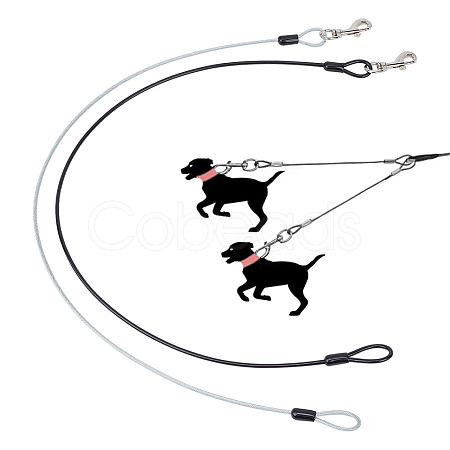 GOMAKERER 2Pcs 2 Colors Steel Wire Chew-Proof Dog Leash Extension AJEW-GO0001-39-1