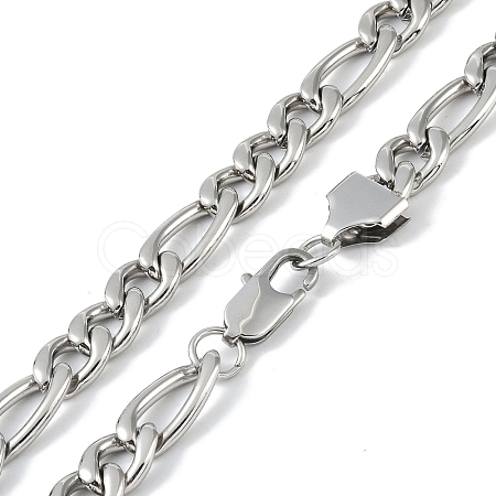 Non-Tarnish 201 Stainless Steel Figaro Chain Necklaces NJEW-I127-02P-1