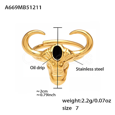 316L Surgical Stainless Steel Enamel Cuff Open Rings WG18EEE-05-1