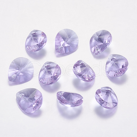 Faceted Glass Rhinestone Pendants RGLA-F053-E-371-1