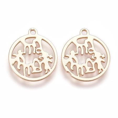 Brass Pendants KK-O103-01G-1