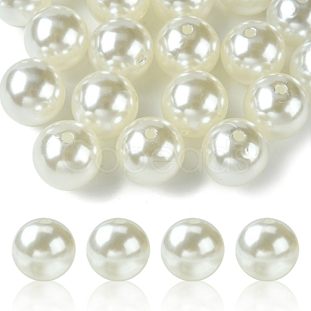 ABS Plastic Imitation Pearl Round Beads MACR-YW0002-18mm-82-1