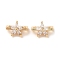 Brass Micro Pave Clear Cubic Zirconia Slide Charms, Flower, Real 18K Gold Plated, 7x10x5.5mm, Hole: 1.6mm