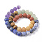 Chakra Theme Natural Red Rainbow Jasper & Yellow Aventurine & Tiger Eye & Green Aventurine & Blue Spot Stone & Lapis Lazuli & Amethyst Beads Strands, Frosted, Round, Chakra, 10mm, Hole: 1mm, about 40pcs/strand, 15.75 inch(40cm)