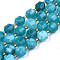 Natural Dolomite Beads Strands, Faceted, Dyed, Round, Dark Turquoise, 10.5x9.5mm, Hole: 1.2mm, about 31pcs/strand, 15.04 inch~15.35 inch(38.2cm~39cm)