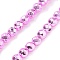 Electroplated Synthetic Non-magnetic Hematite Beads Strands, Round, Faceted, Violet, 6x5.5mm, Hole: 1mm, about 68~72pcs/strand, 15.59~15.98''(39.6~40.6cm)