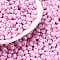 6/0 Glass Seed Beads, Opaque Colours Luster, Teardrop, Pink, 4~5x4~4.5x3~4mm, Hole: 0.8~0.9mm, about 5625pcs/pound