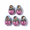 Handmade Porcelain Beads, Famille Rose Style, Shoes, Hot Pink, 20.5x12x10.5mm, Hole: 1.4mm