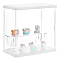 2-Tier Transparent Acrylic Minifigures Display Case, Dustproof Case for Models, Building Blocks, Doll Display Holder, Rectangle, White, Finished Product: 20x11.5x20cm