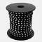 Silver Aluminum Studded Faux Suede Cord, Faux Suede Lace, Black, 5x2mm, about 20yards/roll