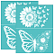 Self-Adhesive Silk Screen Printing Stencil, for Painting on Wood, DIY Decoration T-Shirt Fabric, Turquoise, Butterfly, 280x220mm