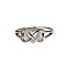 Alloy Rhinestone Plain Band Rings, Heart, Platinum, US Size 9(18.9mm)