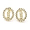 Brass Micro Pave Cubic Zirconia Stud Earrings for Women, Virgin Mary, Real 18K Gold Plated, 13.5x11.5mm