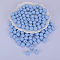 Round Silicone Focal Beads, Chewing Beads For Teethers, DIY Nursing Necklaces Making, Light Sky Blue, 15mm, Hole: 2mm