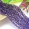 Imitation Austrian Crystal Bead Strands, Grade AAA, K9 Glass, Faceted(32 Facets) Round, Medium Purple, 4mm, Hole: 0.7~0.9mm, about 100pcs/strand, 15.7 inch