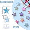 50Pcs Rainbow Iridescent Printed Opaque Acrylic Beads OACR-SP0002-13A-2
