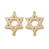 Brass Micro Pave Clear Cubic Zirconia Connector Charms CU-CBA4579-20G-1