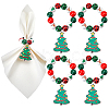 Christmas Tree Wood Beaded Napkin Rings AJEW-SC00038-1