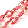 Handmade Opaque Spray Painted Acrylic & CCB Plastic Chain AJEW-JB01010-03-3