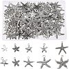 Tibetan Style Alloy Starfish/Sea Stars Shape Pendants TIBEP-PH0001-14AS-RS-1