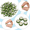 80Pcs Polymer Clay Rhinestone European Large Hole Beads with Silver Color Plated Brass Cores FPDL-LT0001-02B-4