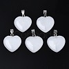 Heart Natural White Jade Pendants X-G-Q438-01-1