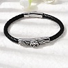 Braided Microfiber Leather Cord Bracelets BJEW-A092-01C-AS-2