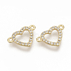 Brass Micro Pave Cubic Zirconia Links connectors KK-T050-33G-NF-1