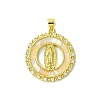 Real 18K Gold Plated Brass Micro Pave Cubic Zirconia Pendants KK-H472-14G-05-1