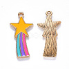 Alloy Enamel Comet Star Pendants X-ENAM-N054-010A-2