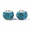 Handmade Polymer Clay Rhinestone European Beads RB-N053-001-06-2