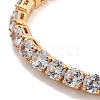 Brass Pave Clear Cubic Zirconia Flat Round Box Chain Slider Bracelets BJEW-YWC0002-12B-G-2