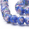Handmade Gold Sand Lampwork Beads Strands LAMP-R141-10mm-05-2