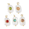 Natural Baroque Keshi Pearl & Glass Pendants PALLOY-JF05928-01-1