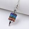 Chakra Natural/Synthetic Mixed Stone Coil Dowsing Pendulums G-E436-01-6