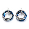 Ion Plating(IP) 201 Stainless Steel Interlocking Ring Pendants STAS-N099-01A-1