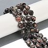 Natural Snowflake Obsidian Beads Strands G-O201B-133G-1