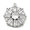 Brass Micro Pave Clear Cubic Zirconia Pendants KK-L228-10P-1