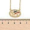 Brass Micro Pave Cubic Zirconia Star Oval Pendant Necklaces NJEW-R018-04G-02-6