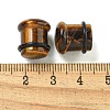 Natural Tiger Eye Ear Gauges Flesh Tunnels Plugs X-EJEW-P293-03A-2