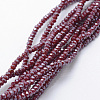 Electroplate Opaque Glass Beads Strands X-EGLA-J144-PL-B04-1