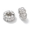 Brass Micro Pave Clear Cubic Zirconia Rondelle European Beads LS-KK-L224-034P-1