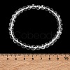 Natural Quartz Crystal Round Beaded Stretch Bracelets GG-CBA12F1-02B-12-5