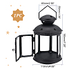 Portable Iron Candle Holder with Clear Glass Window AJEW-WH0299-85B-2
