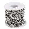 Tarnish Resistant 304 Stainless Steel Textured Paperclip Chains CHS-G027-04P-3