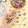 200Pcs 2 Styles Opaque Stripe Resin European Beads RESI-SP0001-42-4