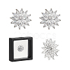 1-Hole Brass Micro Pave Clear Cubic Zirconia Shank Buttons BUTT-WH0020-57-1