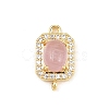 Brass Micro Pave Clear Cubic Zirconia Connector Charms CU-CBAFB7D-04G-01-1