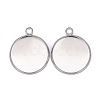 304 Stainless Steel Pendant Cabochon Settings X-STAS-F191-14S-F-3