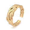 304 Stainless Steel Open Cuff Ring for Women RJEW-M049-01G-08-3